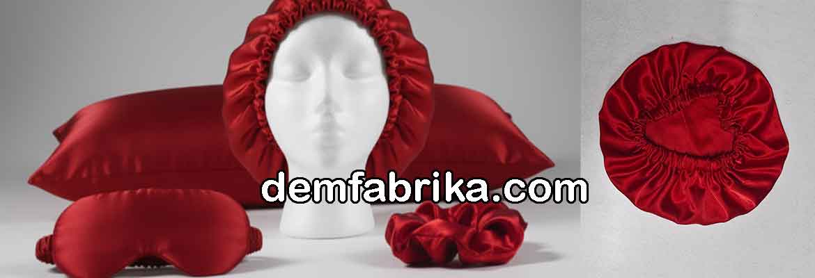 kırmızı saten uyku ve güzellik bakım seti