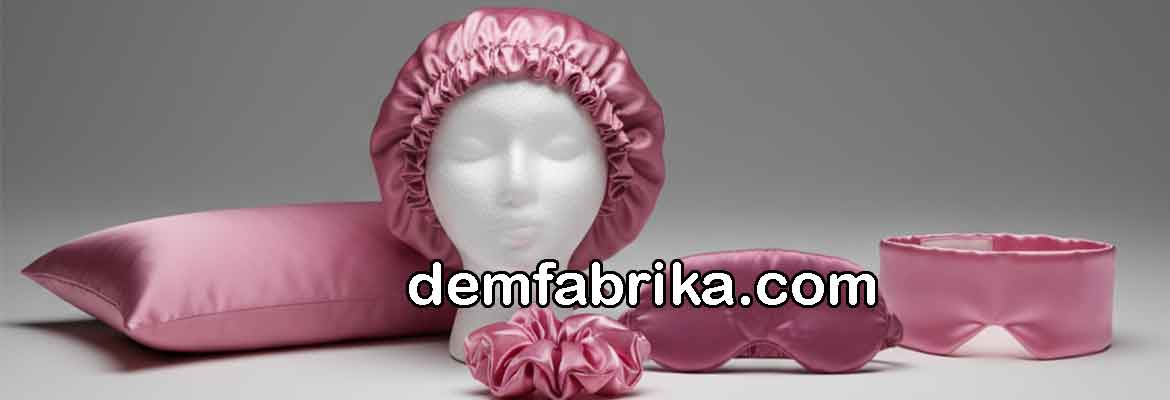 pembe saten uyku güzellik seti